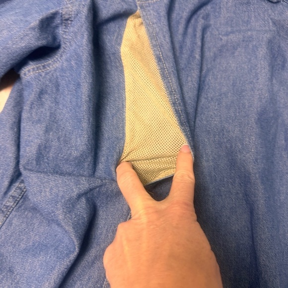 Gander Mountain Guide Series shirt shooting shirt chambray button up denim XLT - Picture 7 of 8